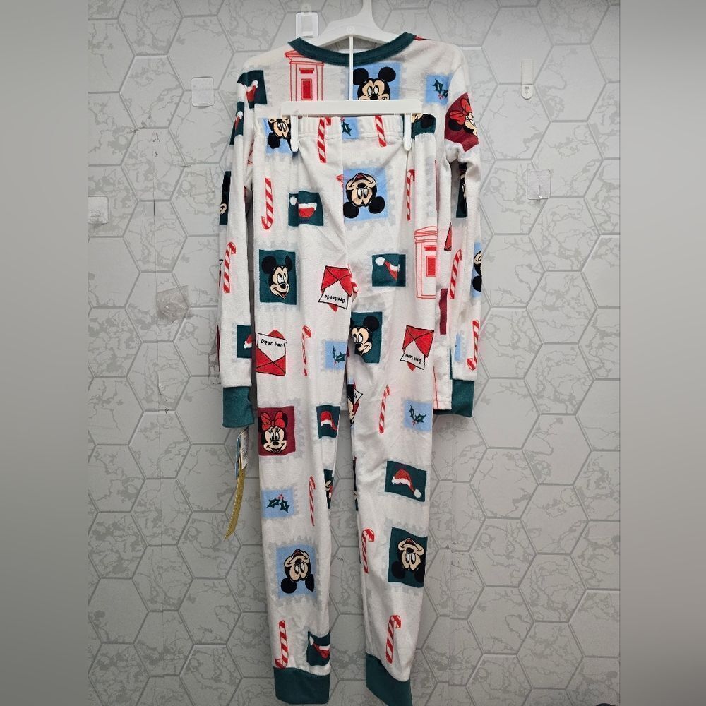 NWT Kids' Christmas Disney Mickey Minnie Mouse 2pc Snug Fit Pajama Set, size 10 - Picture 2 of 8